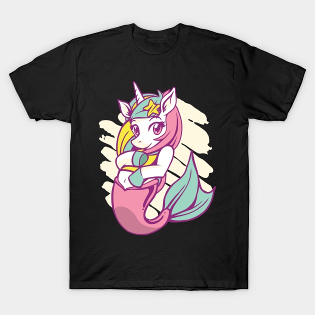 mermaid unicorn cute design T-Shirt by Midoart